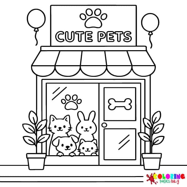 Pets Shop Coloring Pages