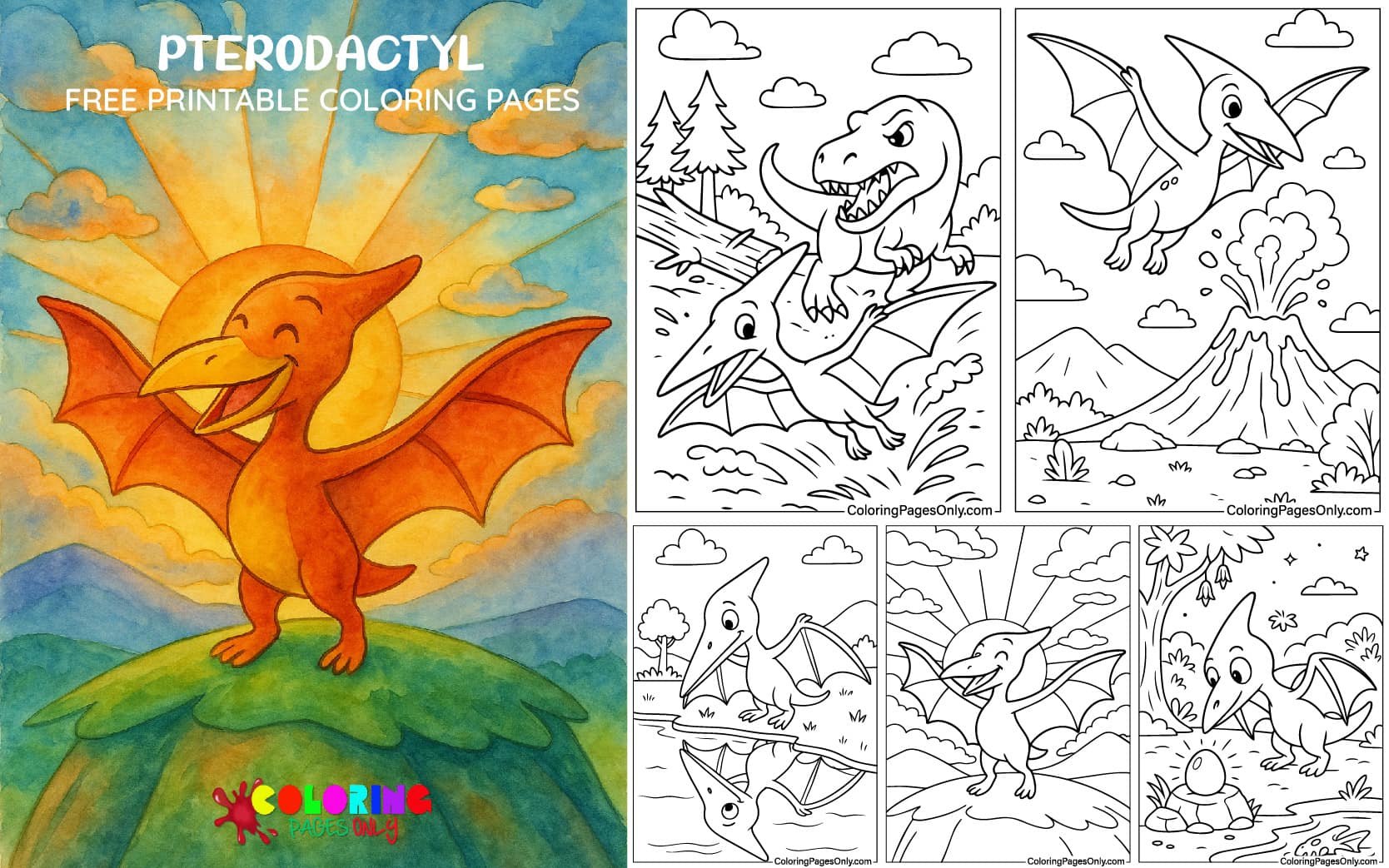 Pterodactyl Coloring Pages