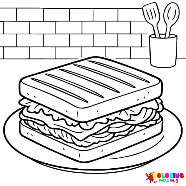 Sandwich Coloring Pages