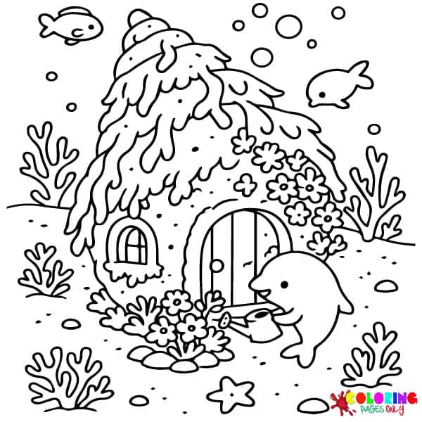 Seashell House Coloring Pages