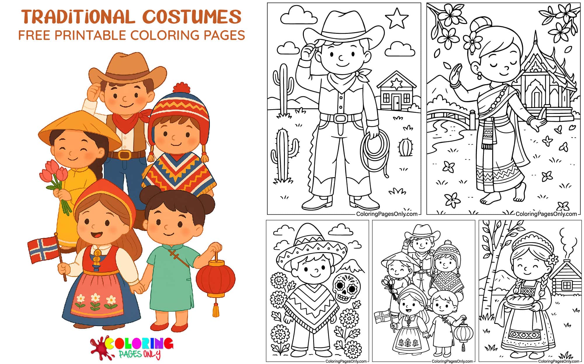 Traditional Costumes Coloring Pages