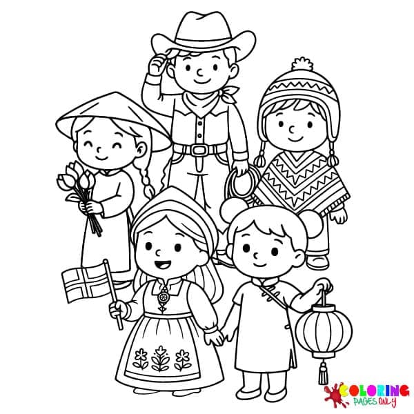 Traditional Costumes Coloring Pages