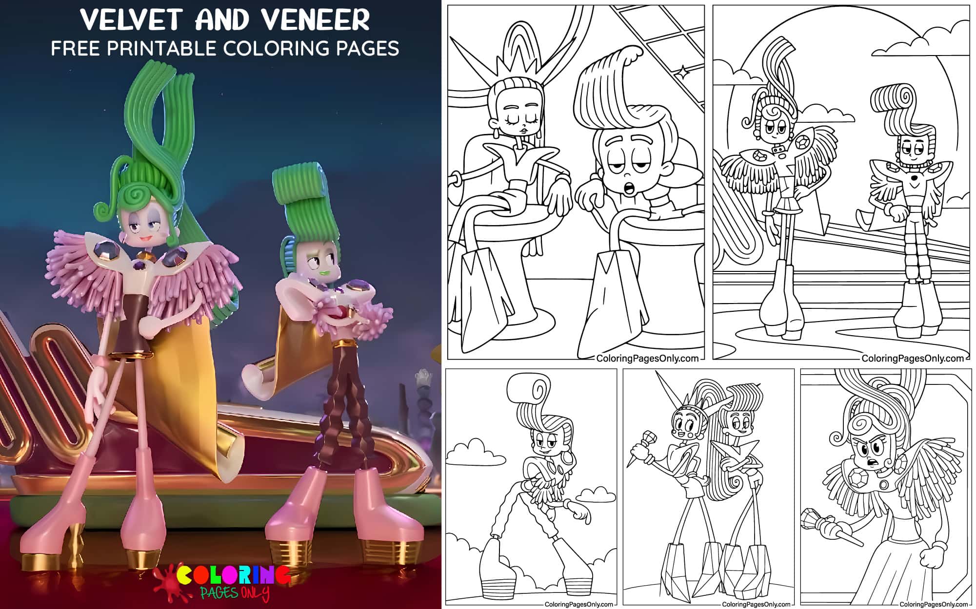 Velvet and Veneer Coloring Pages