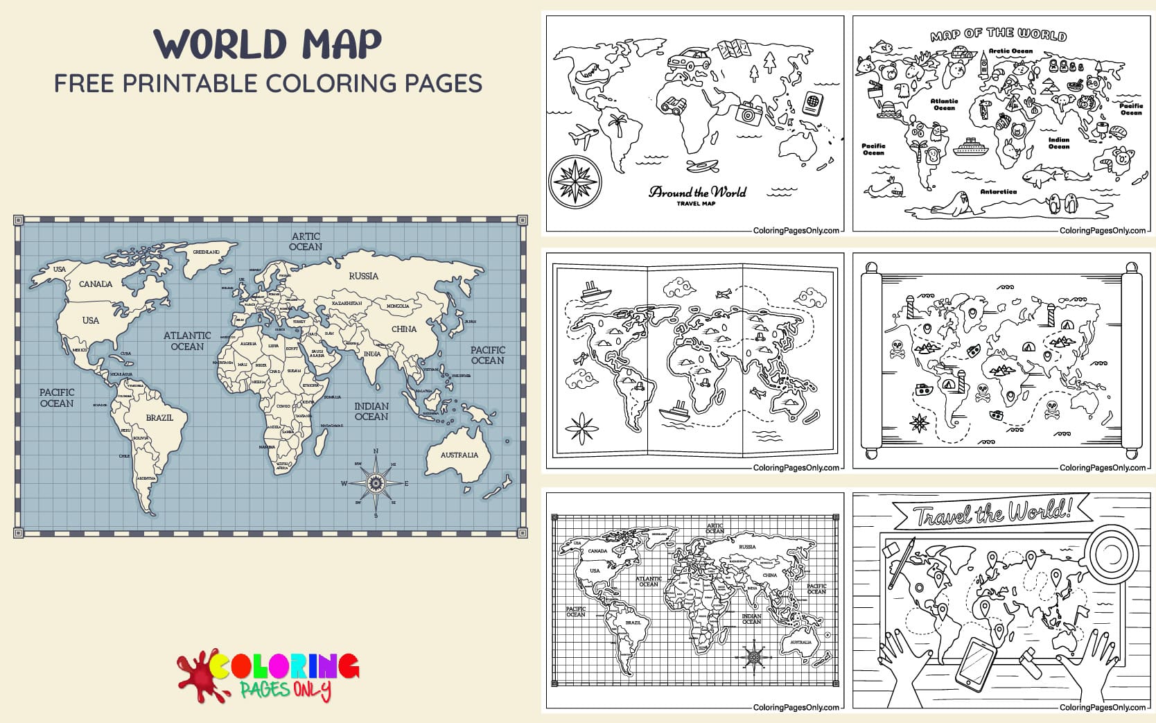 World map Coloring Pages