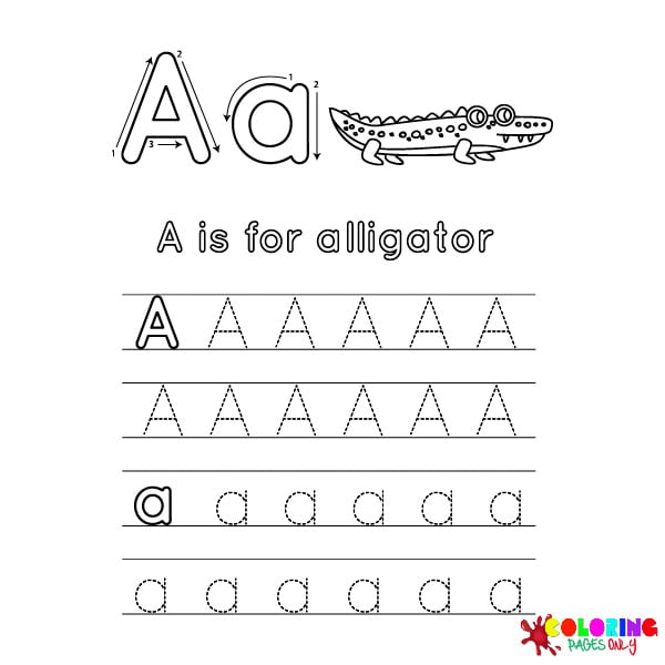 ABC Letter Tracing Coloring Pages