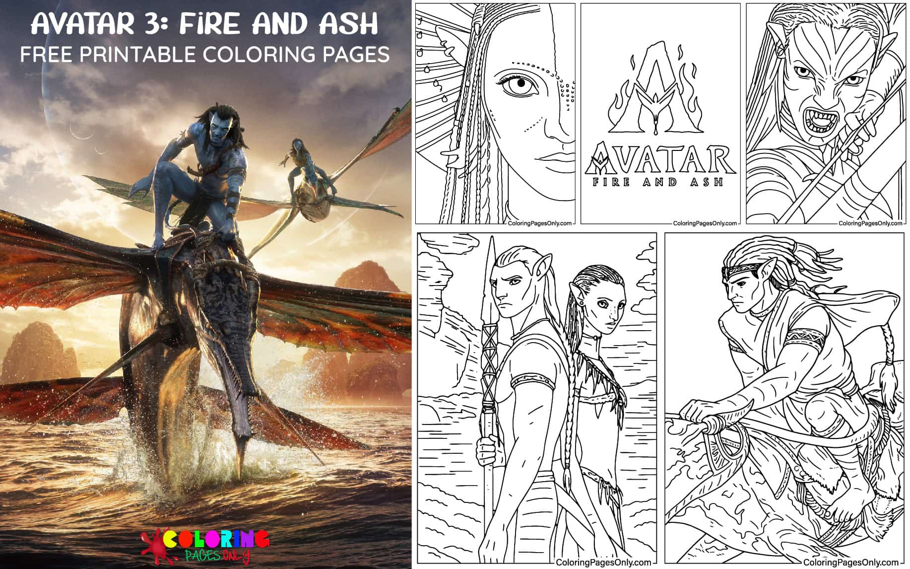 Avatar 3: Fire and Ash Coloring Pages