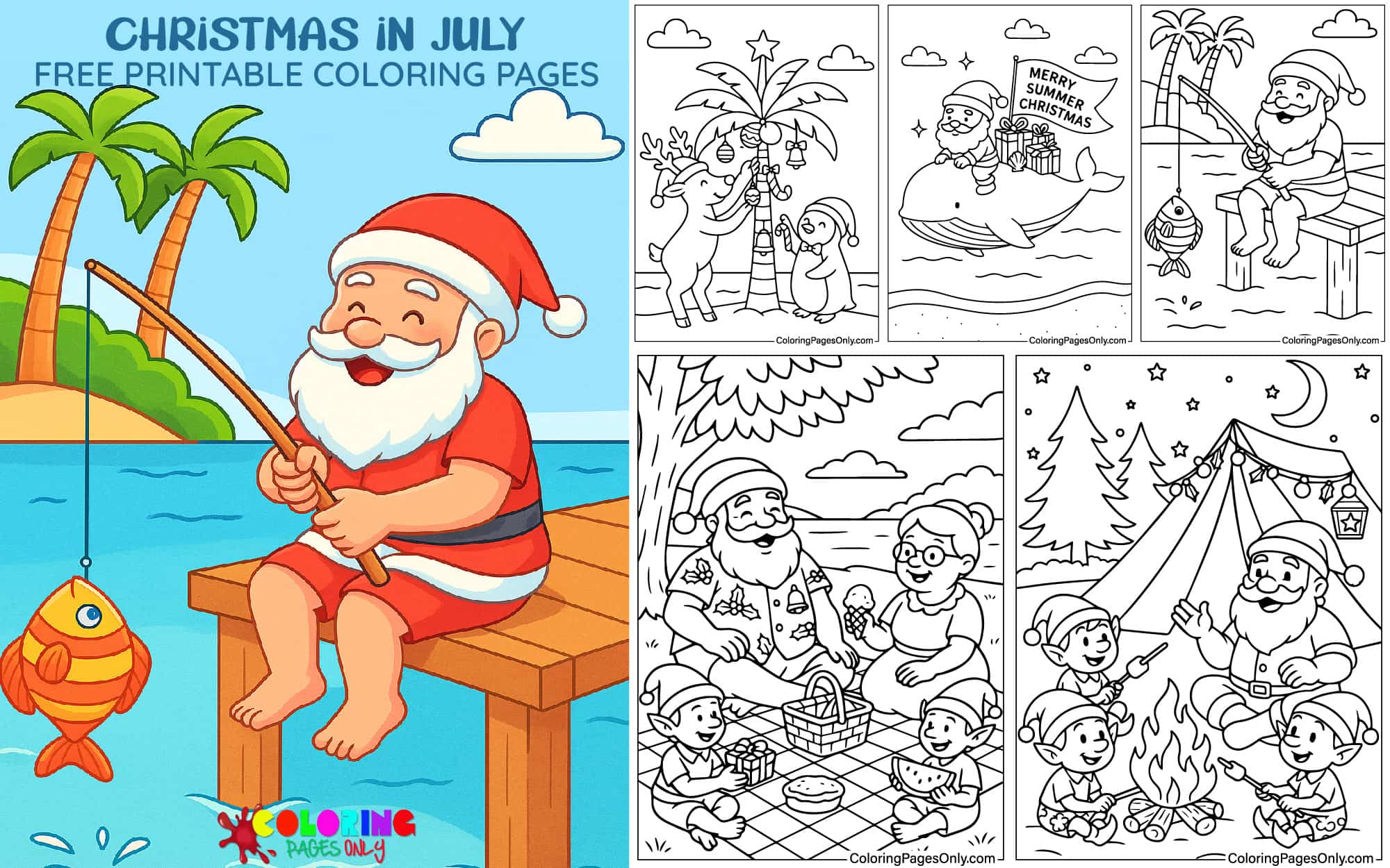 Christmas in July Coloring Pages