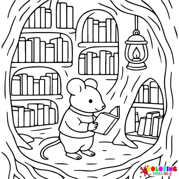 Cozy Library Coloring Pages