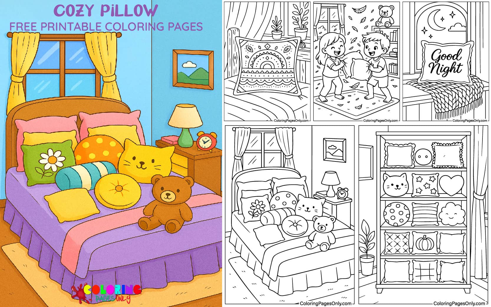 Cozy Pillow Coloring Pages