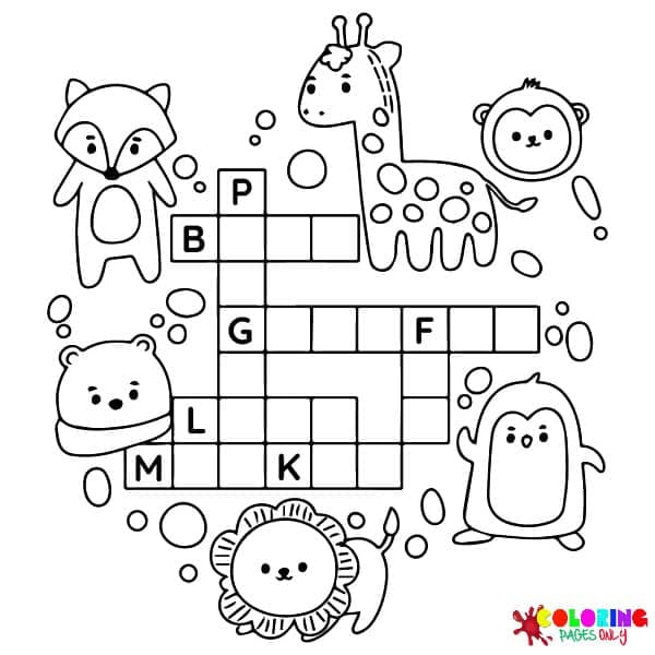Crossword Puzzle Coloring Pages