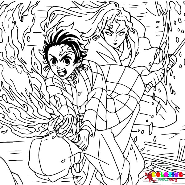 Demon Slayer: Kimetsu no Yaiba Infinity Castle Coloring Pages