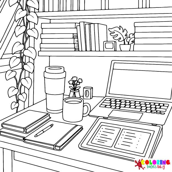 Dream Study Nook Coloring Pages