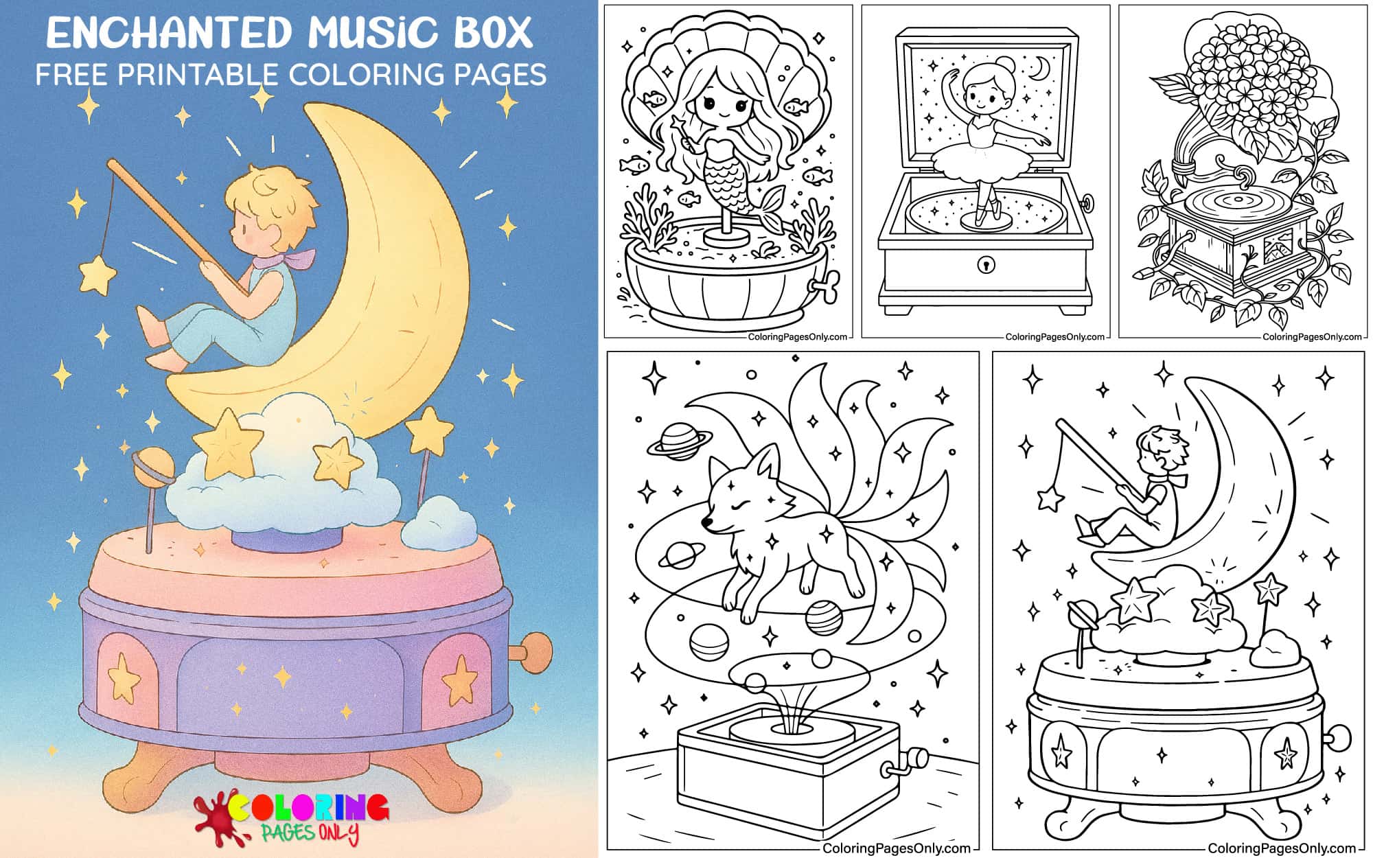 Enchanted Music Box Coloring Pages