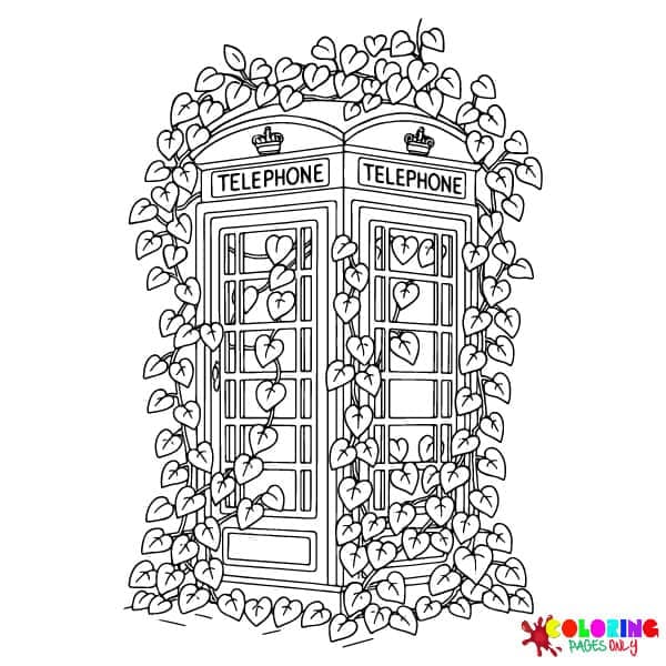 Enchanted Phone Booths Coloring Pages