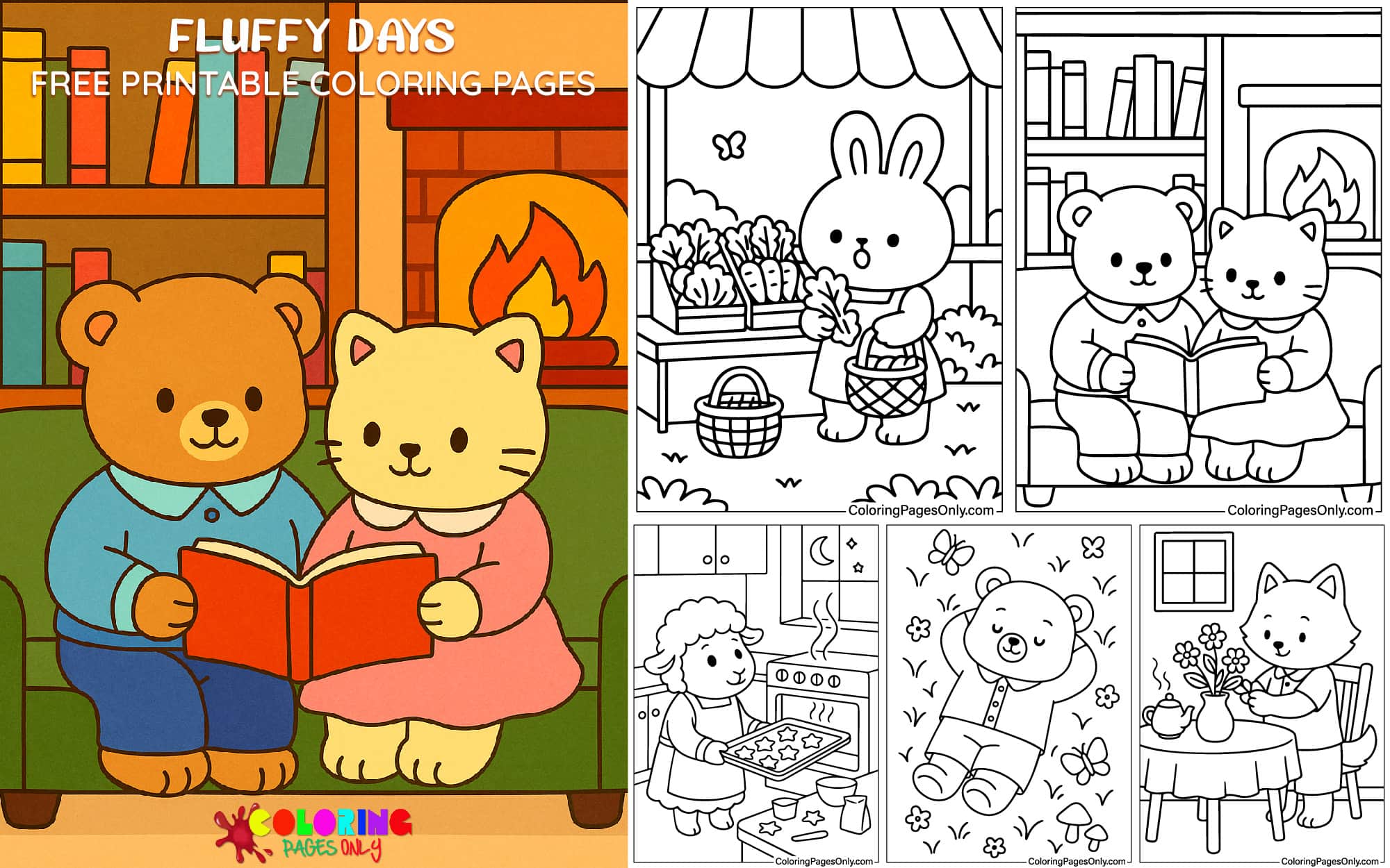 Fluffy Days Coloring Pages