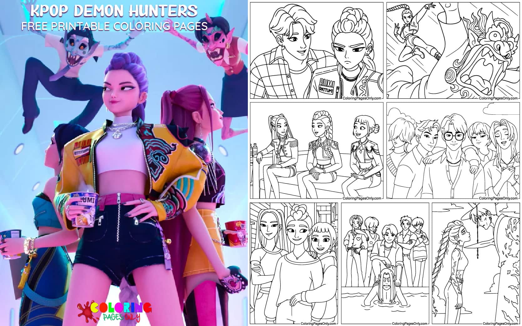 Kpop Demon Hunters Coloring Pages