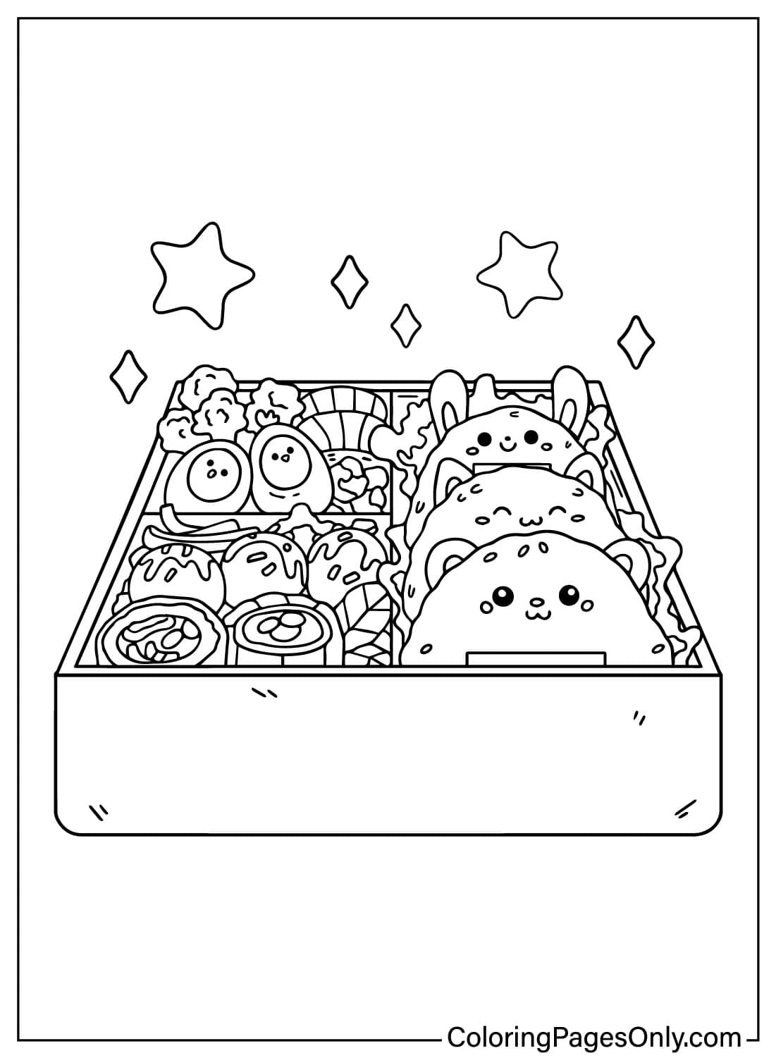 30 Whimsical Bento Coloring Pages Free Printable PDF Online Coloring