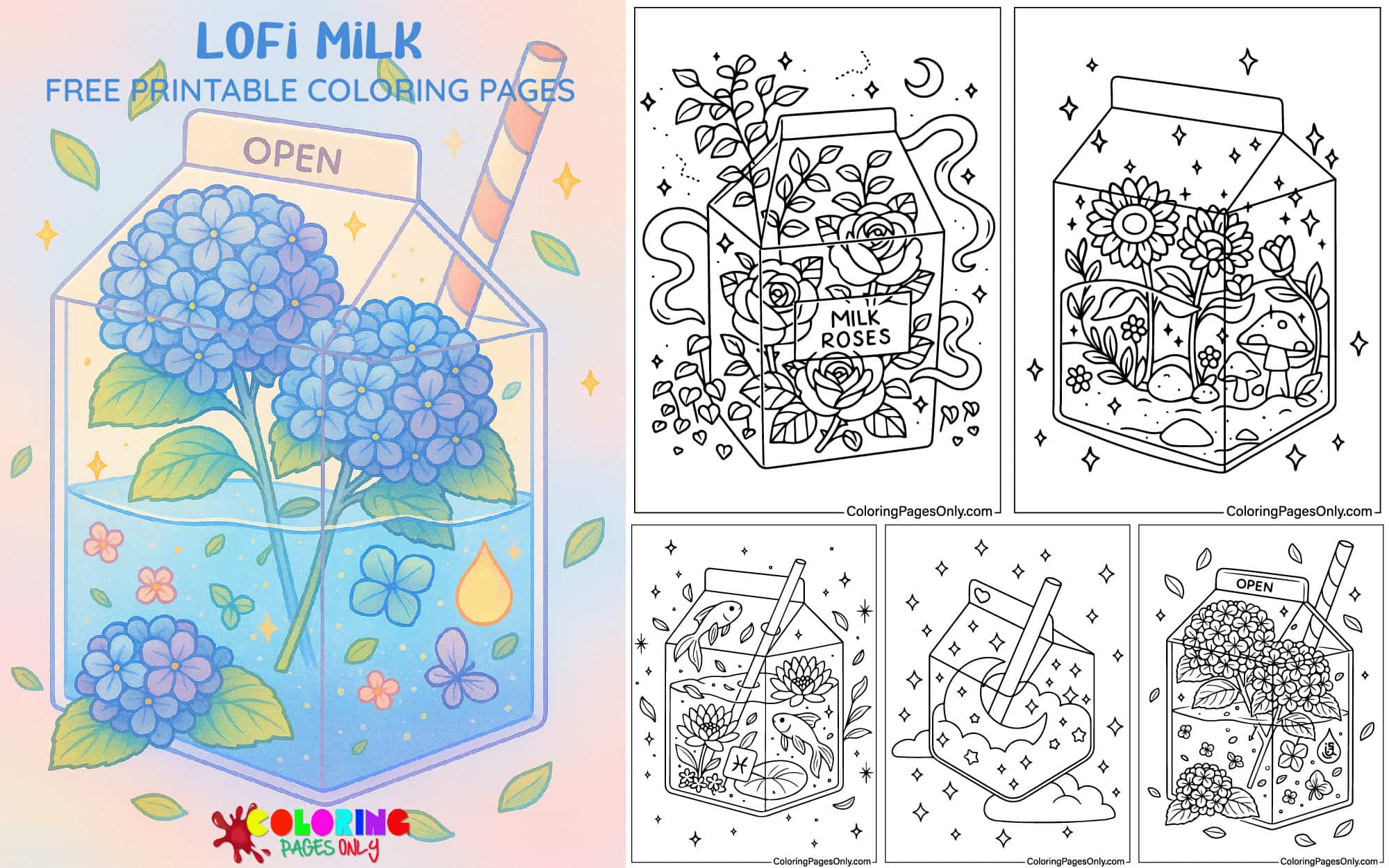 Lofi Milk Coloring Pages