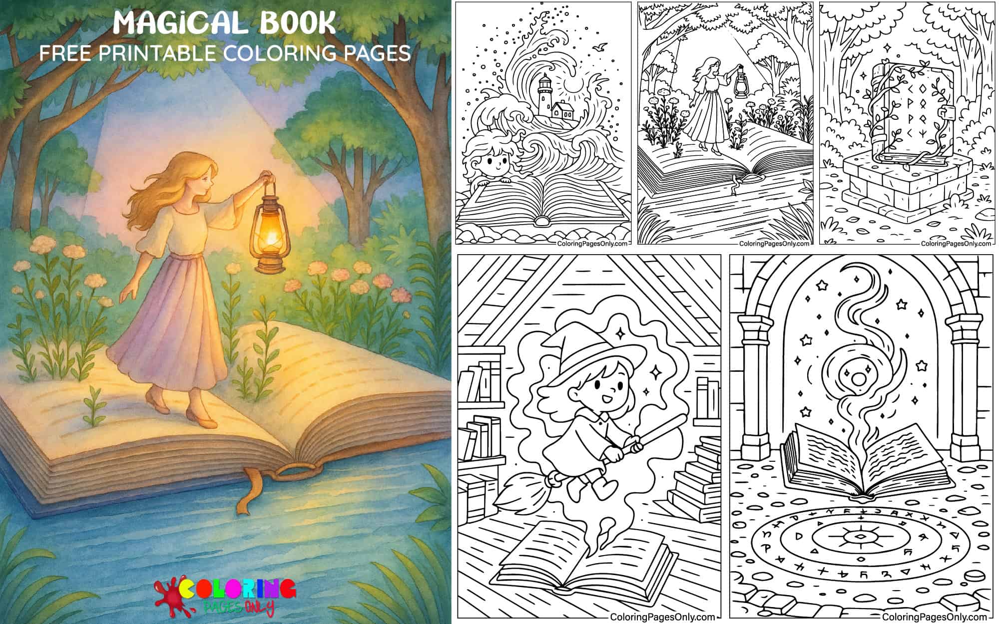 Magical Book Coloring Pages