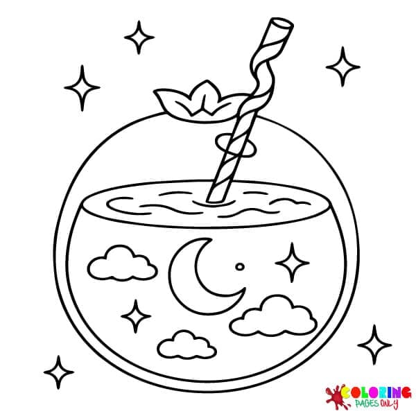 Magical Fruit Drinks Coloring Pages