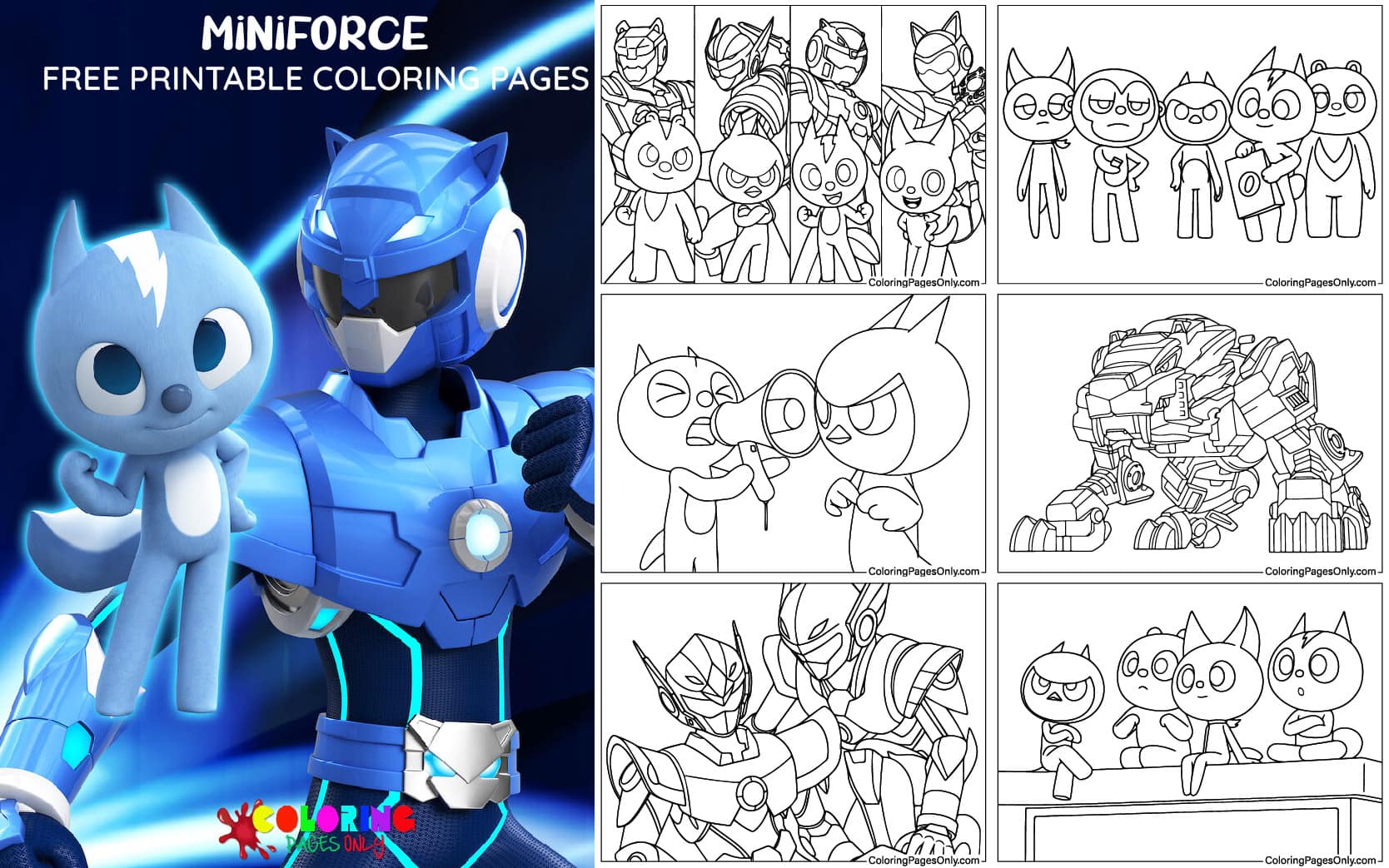 Miniforce Coloring Pages