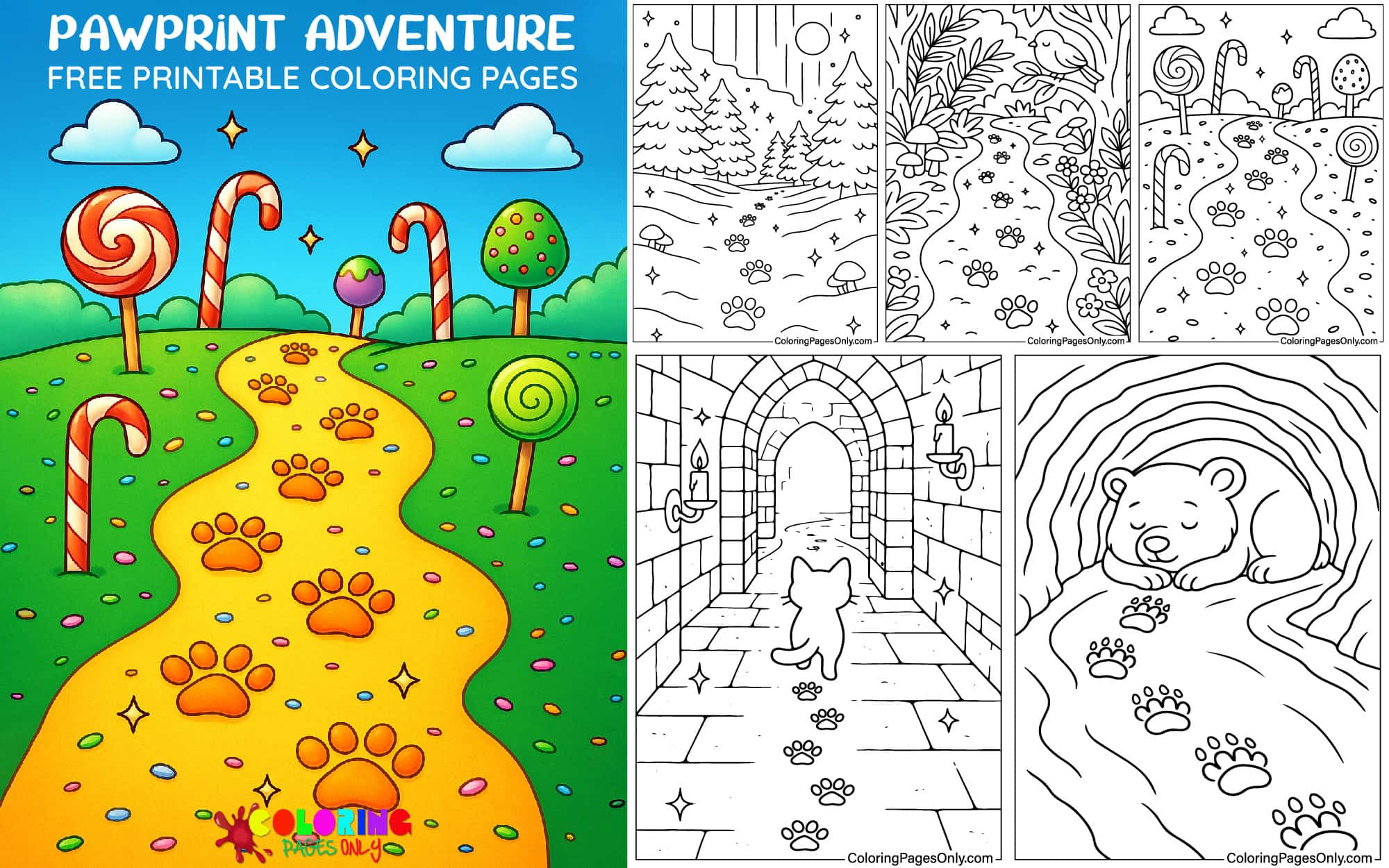 Pawprint Adventure Coloring Pages