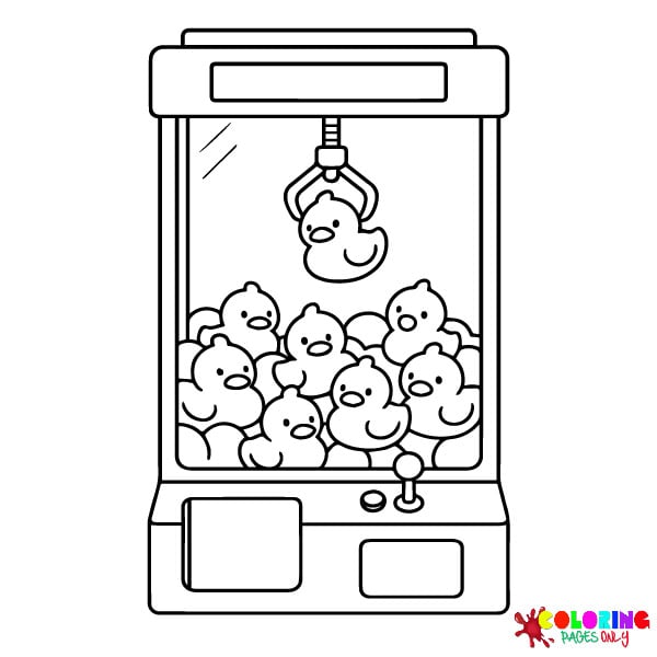 Plushie Claw Machine Coloring Pages