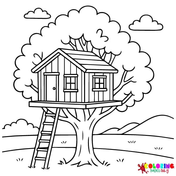 Tree House Coloring Pages
