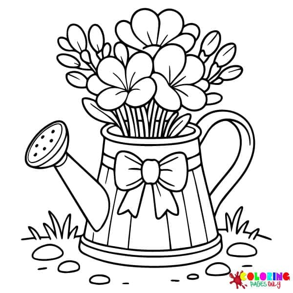 Watering Can Dreams Coloring Pages