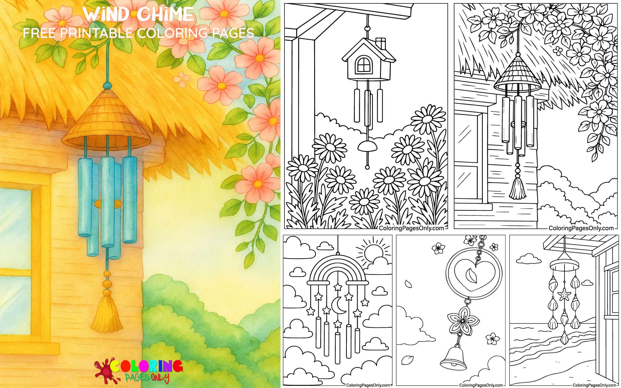 Wind Chime Coloring Pages