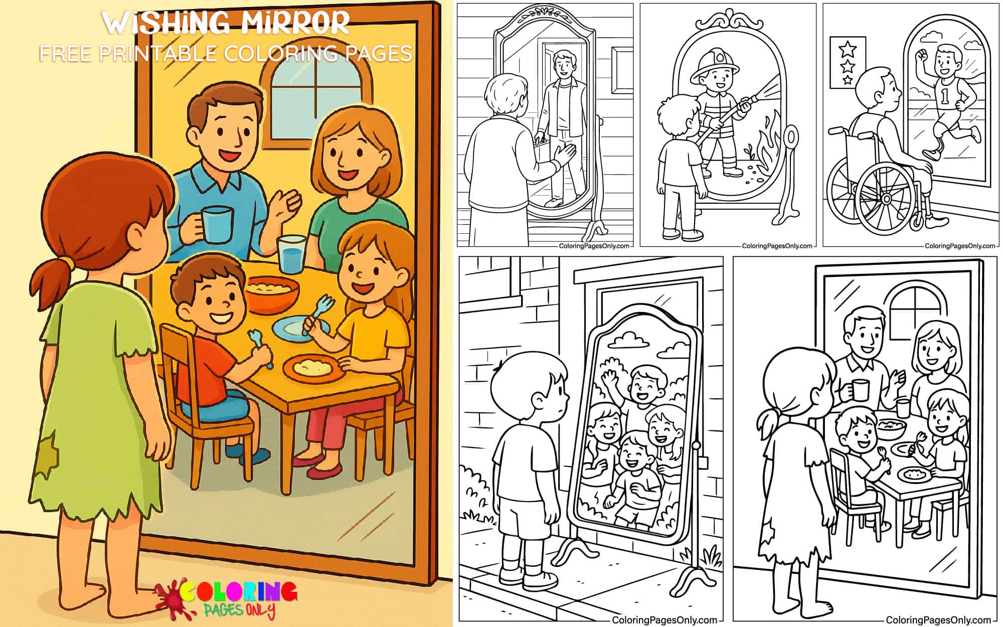 Wishing Mirror Coloring Pages