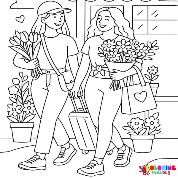 Bestie Retreat Doodles Coloring Pages