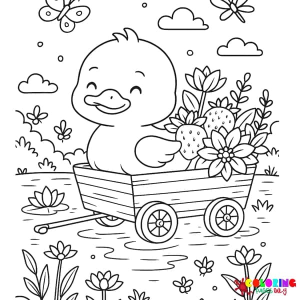 Cute Critters Wagon Coloring Pages