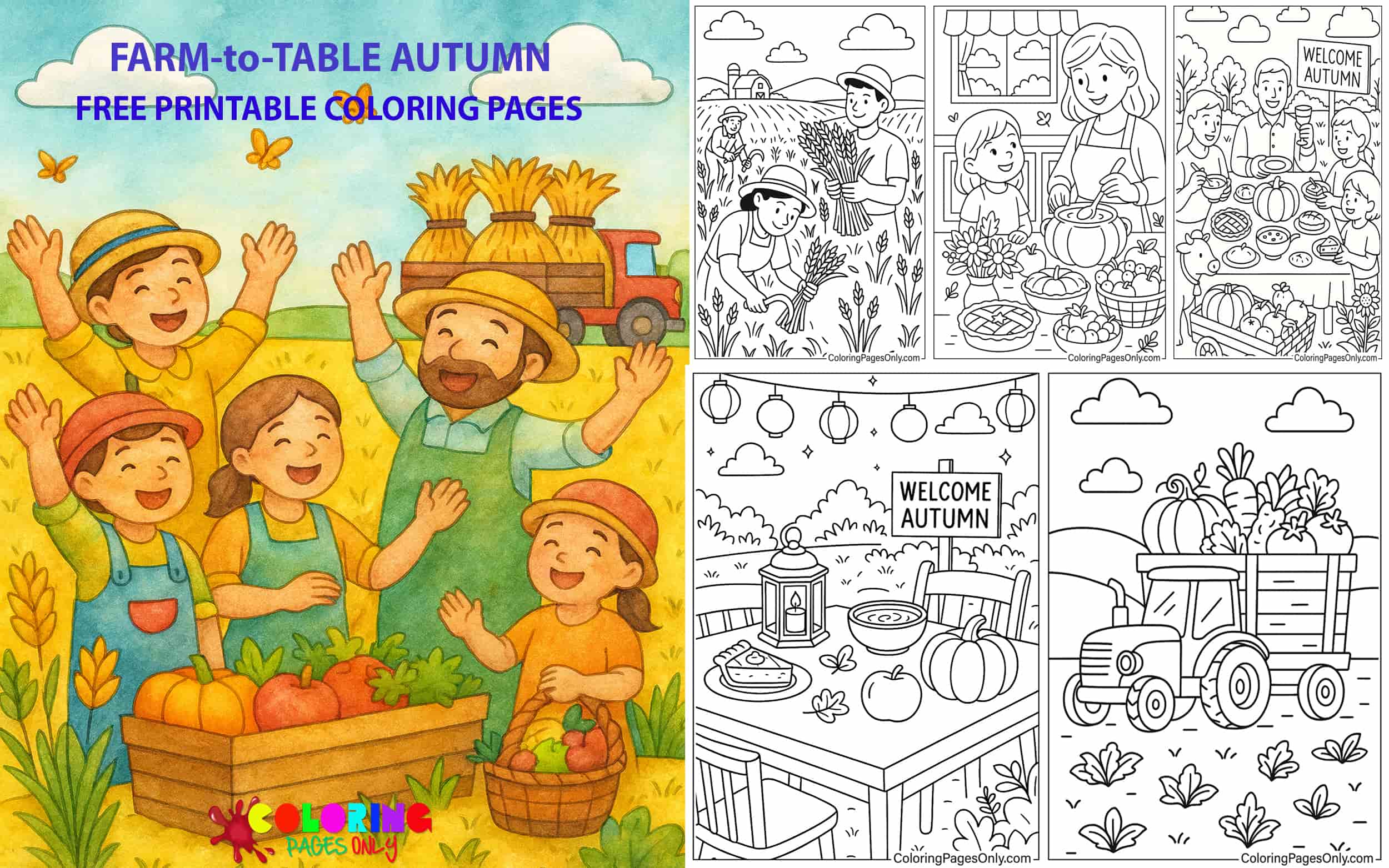 Farm-to-Table Autumn Coloring Pages