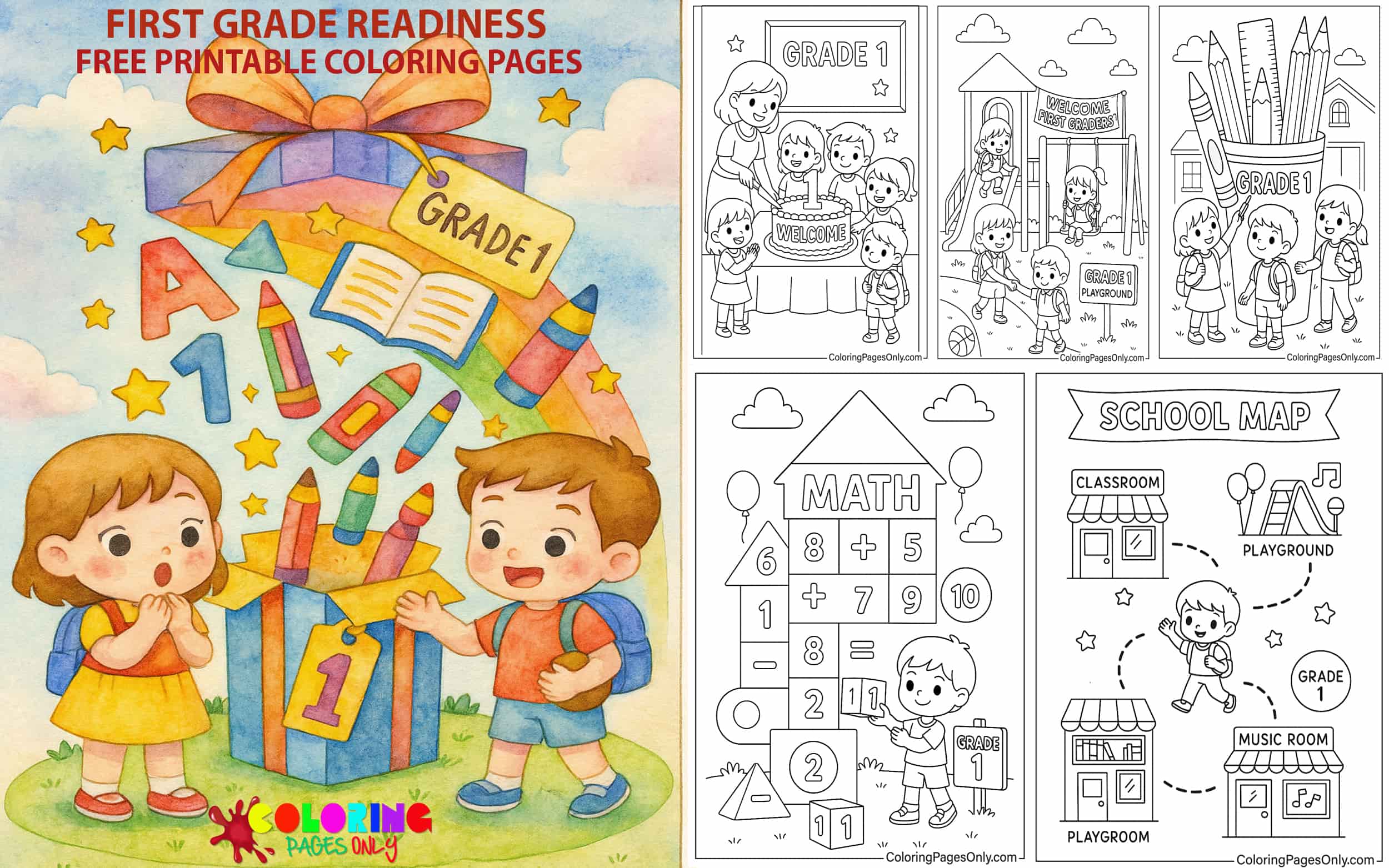 First Grade Readiness Coloring Pages