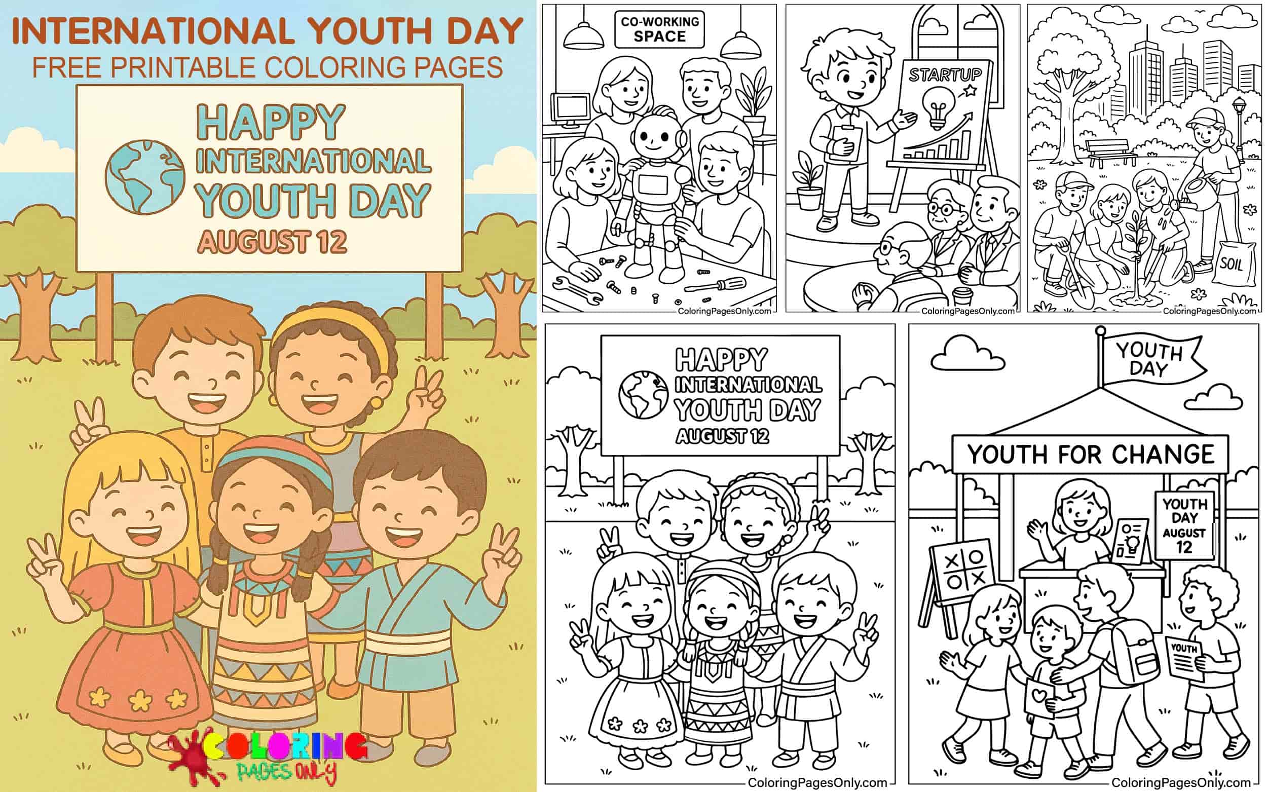 International Youth Day Coloring Pages