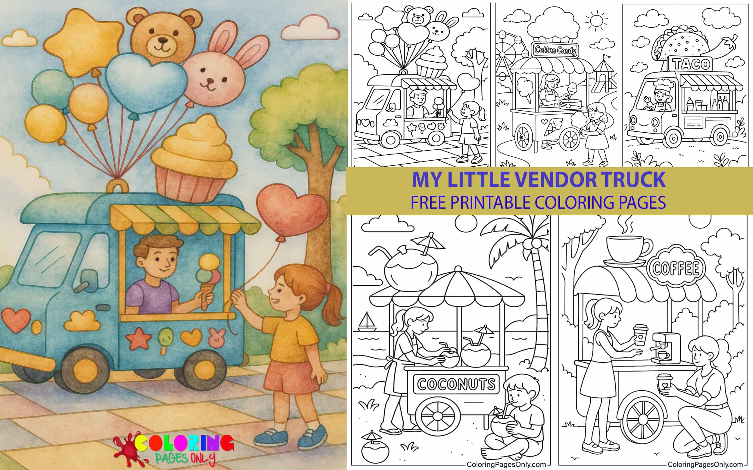 My Little Vendor Truck Coloring Pages