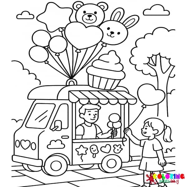 My Little Vendor Truck Coloring Pages