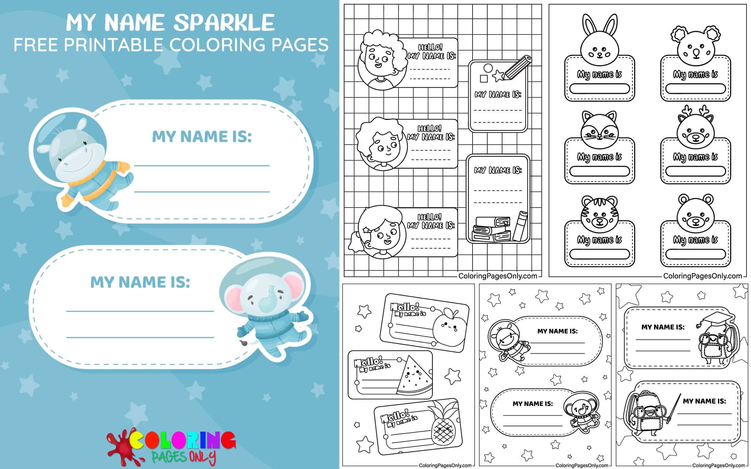 My Name Sparkle Coloring Pages