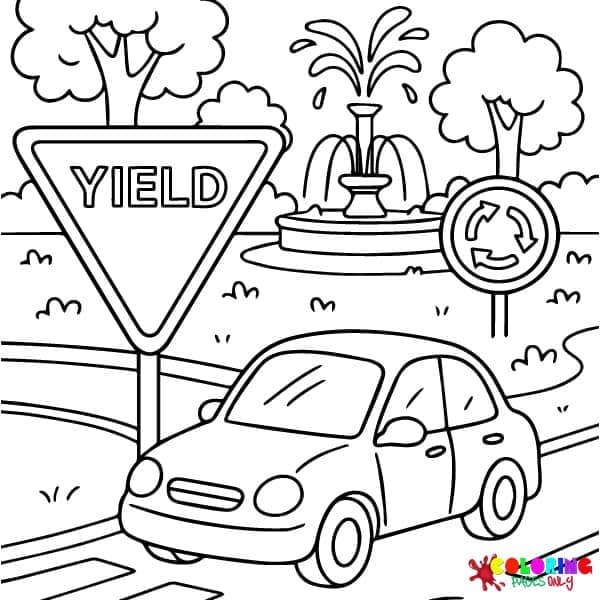 Safety Signs Coloring Pages