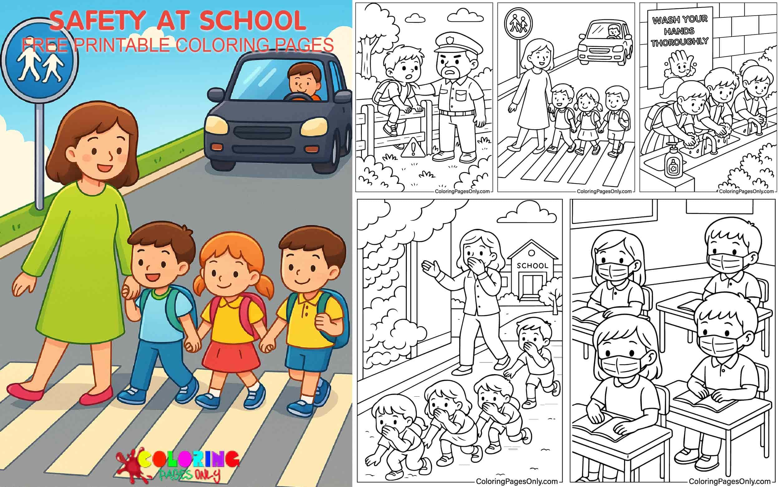 Safety at School Coloring Pages