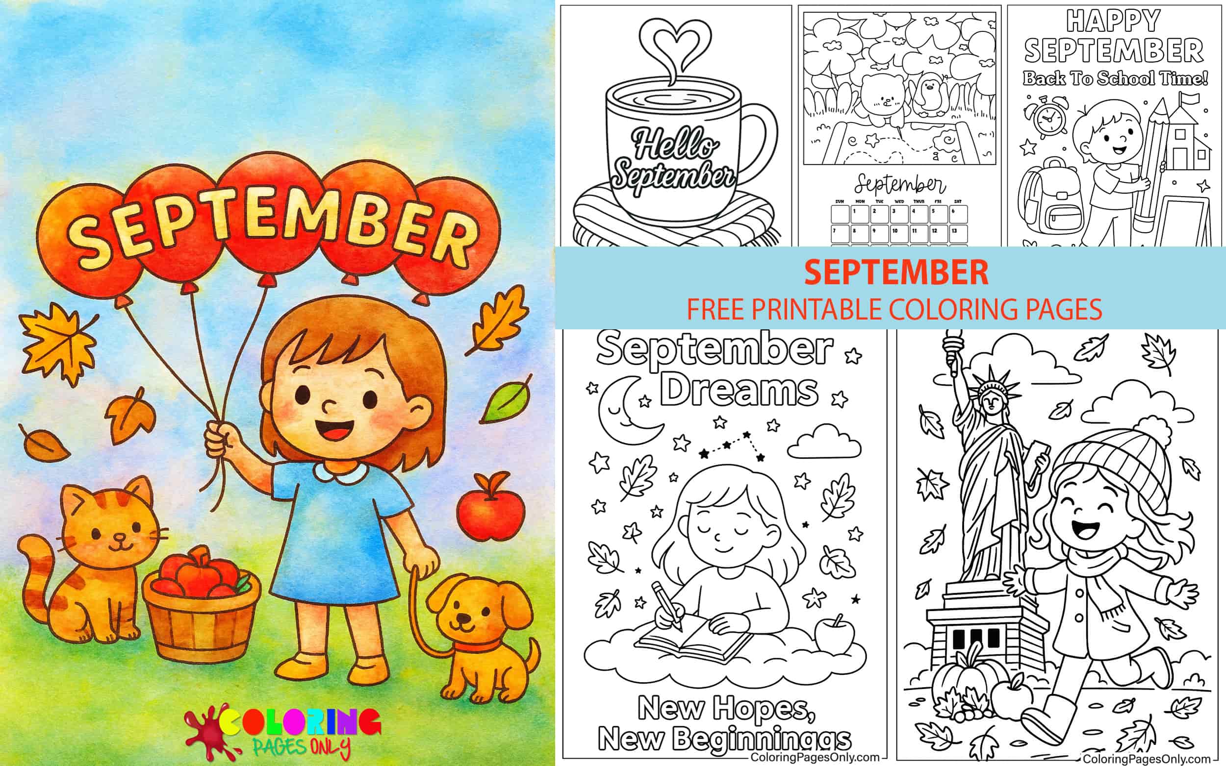 September 2025 Coloring Pages