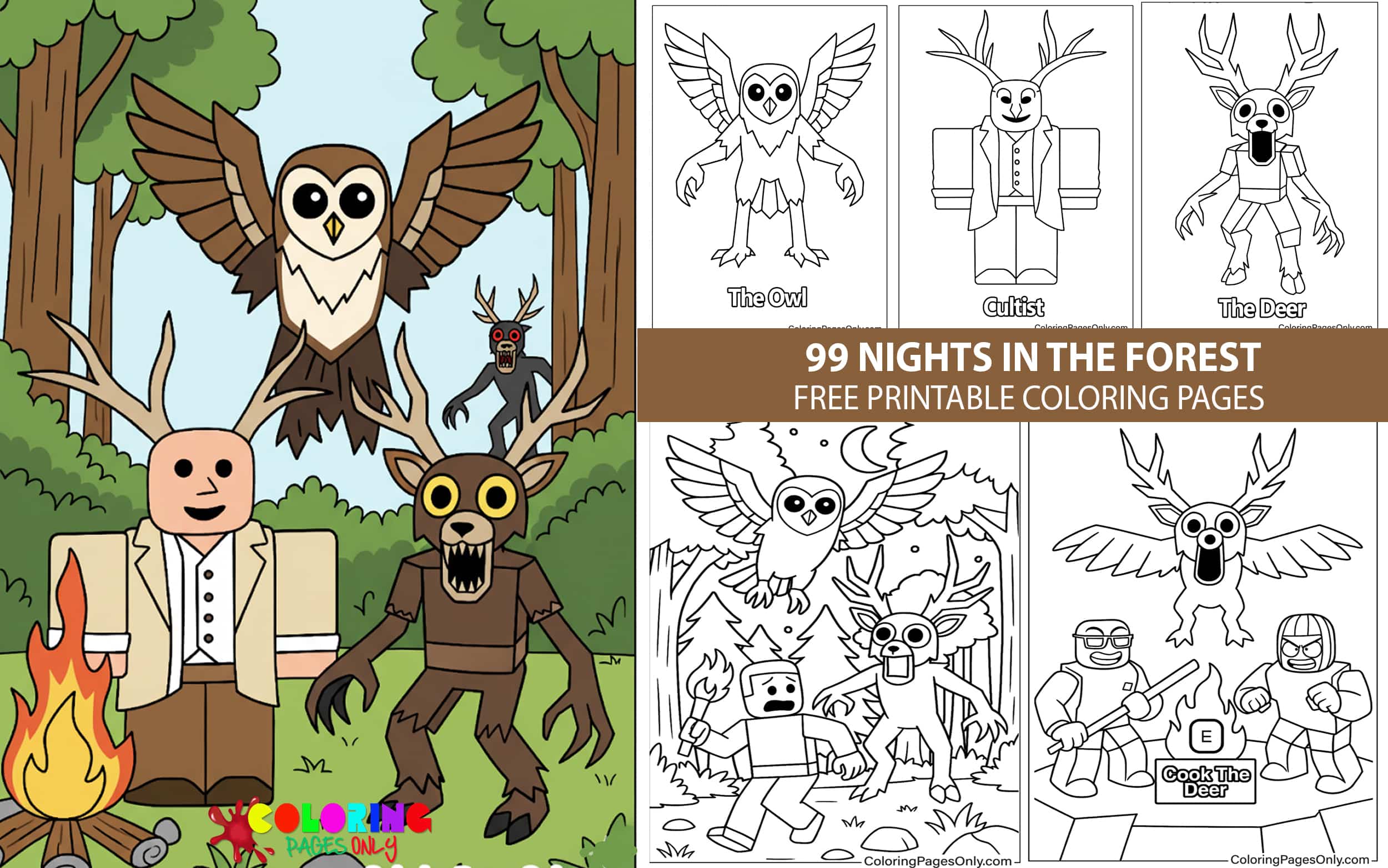 99 Nights in the Forest Coloring Pages