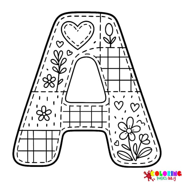 Alphabet Patches Coloring Pages