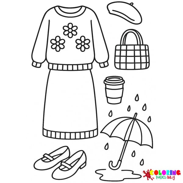 Fall Outfits Coloring Pages