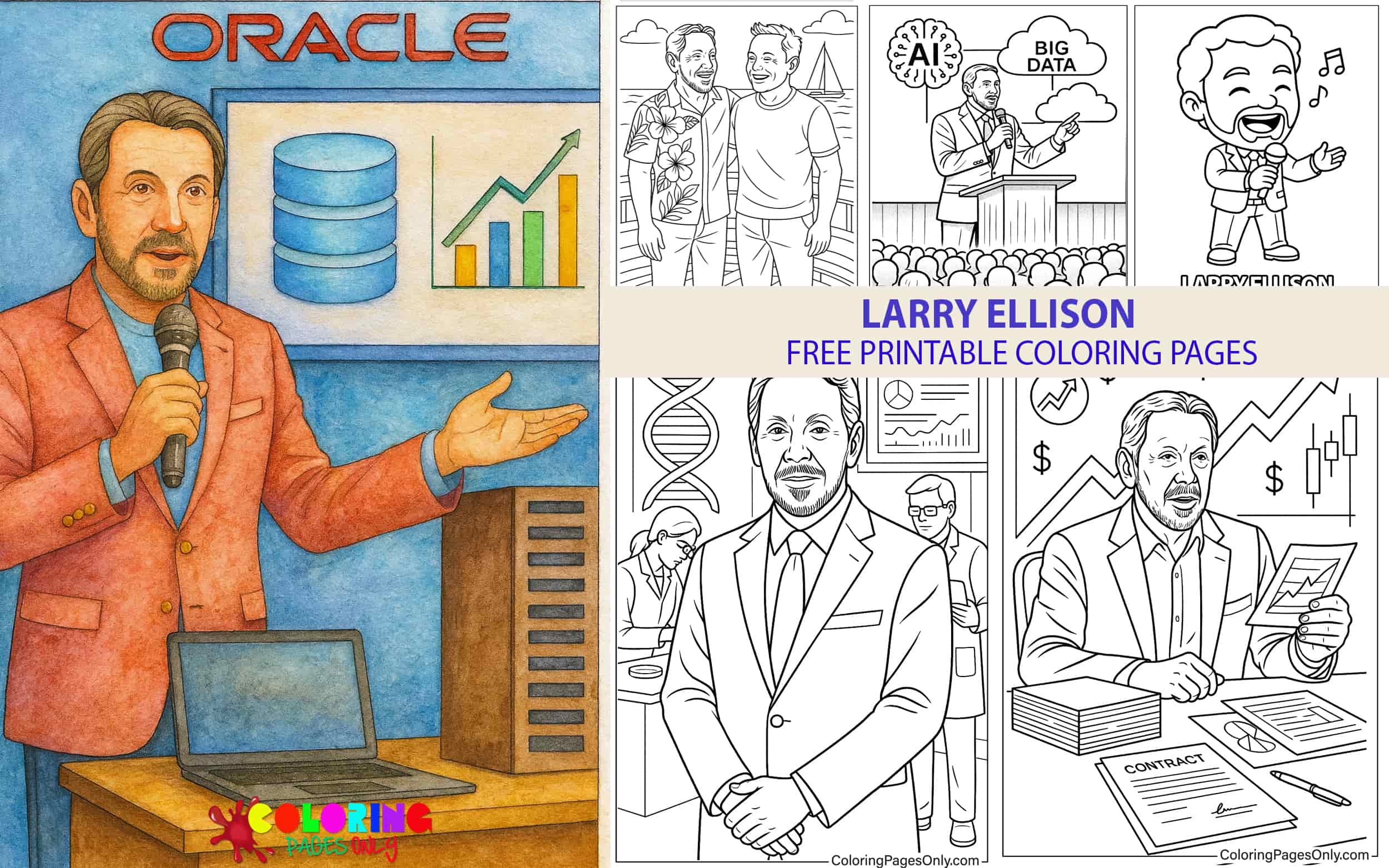 Larry Ellison Coloring Pages