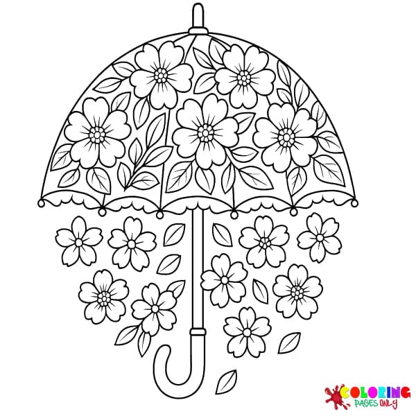 Petal Parasol Coloring Pages