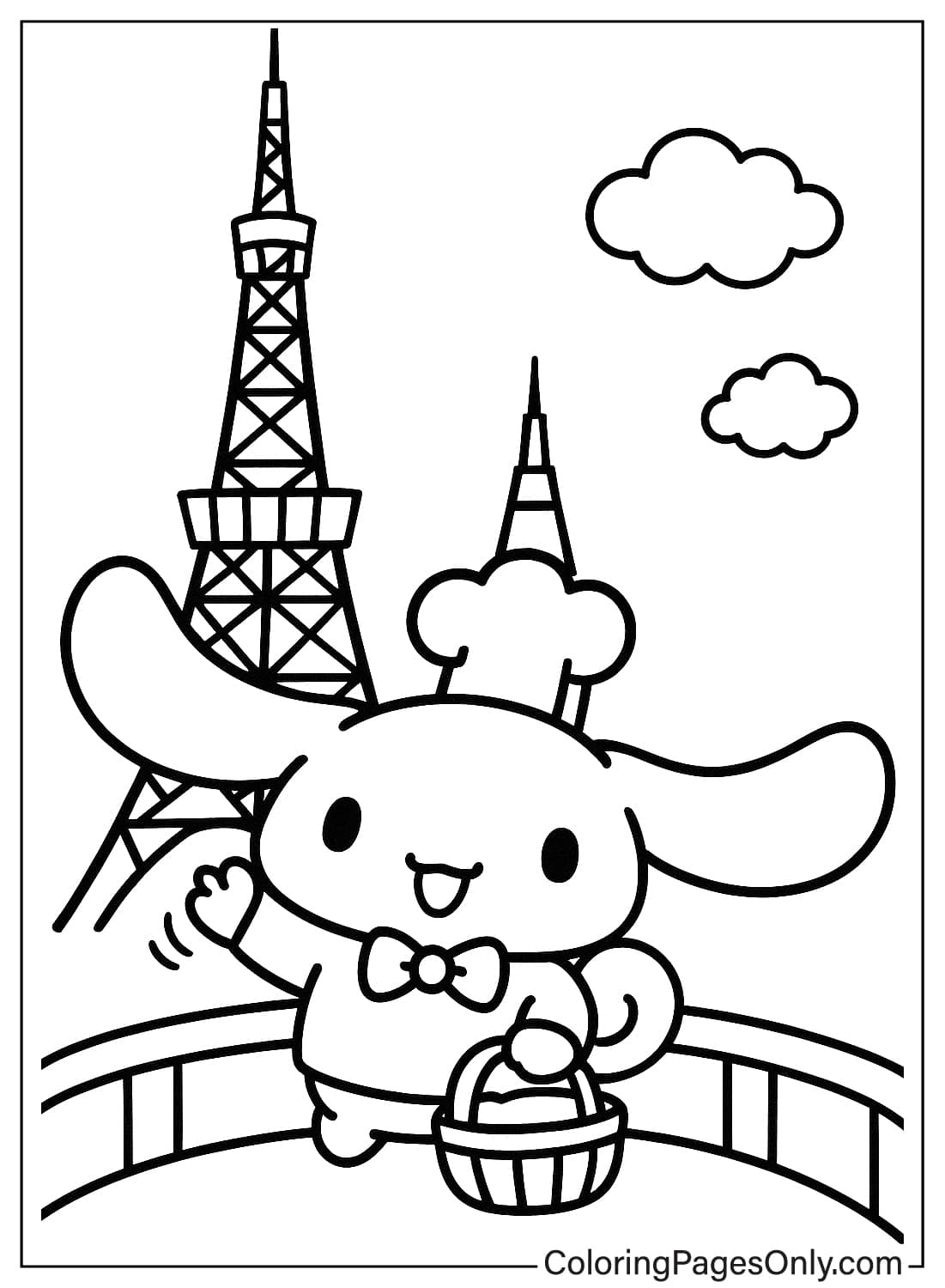 Cinnamoroll Chef Tokyo Tower Coloring Page Cinnamoroll Chef Tokyo Tower Coloring Page from Cinnamoroll