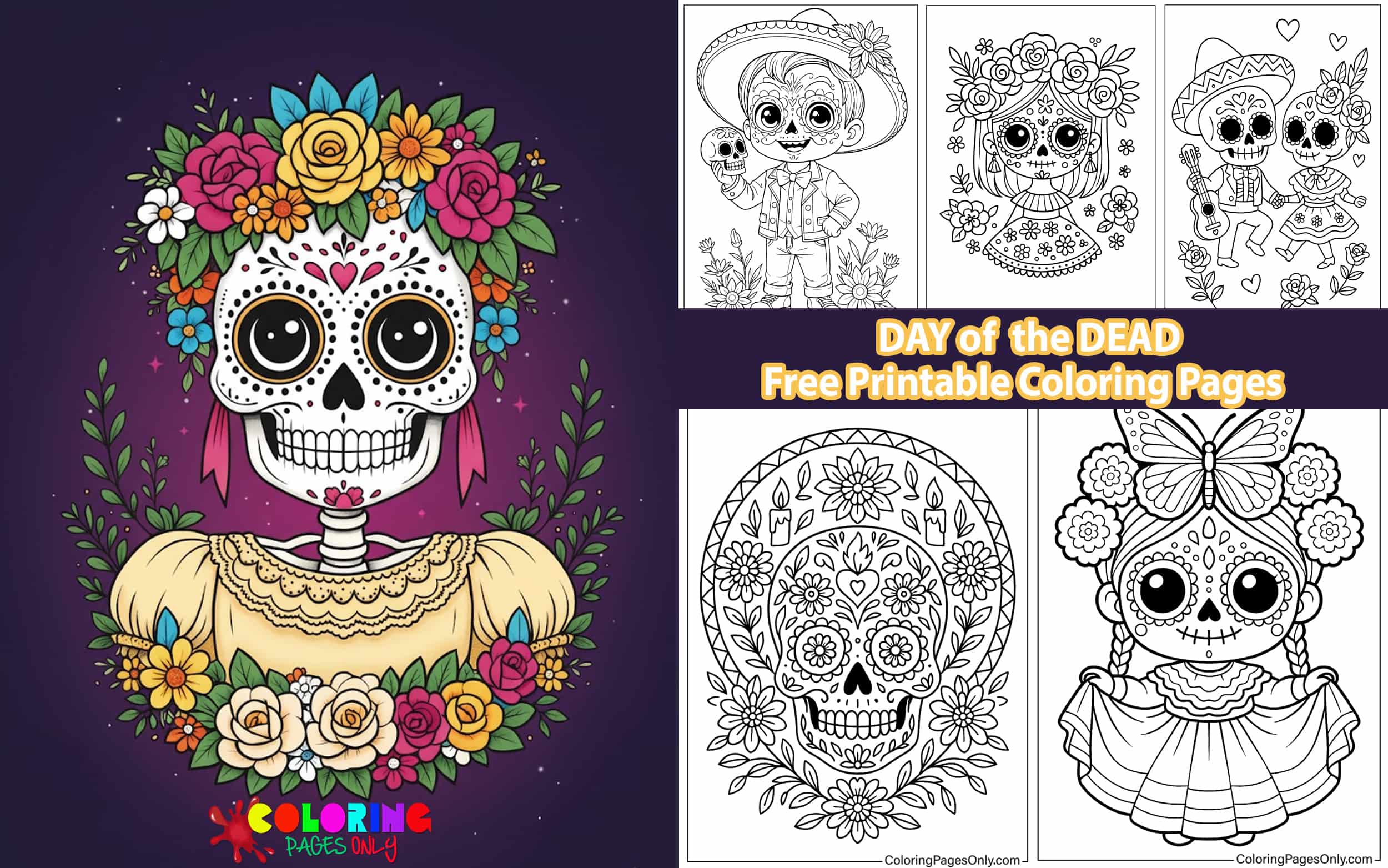 Day Of The Dead Coloring Pages