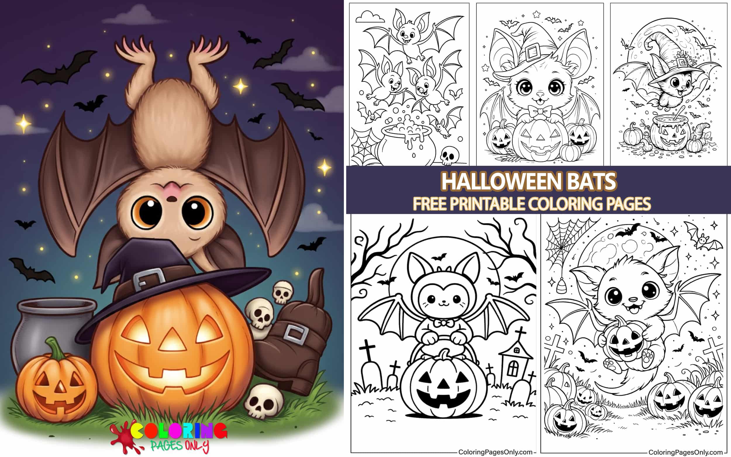 Halloween Bats Coloring Pages